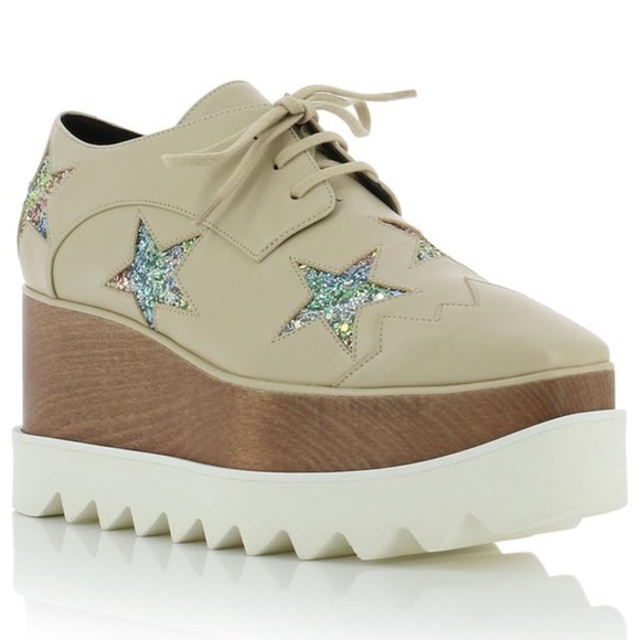 Stella McCartney Shoes - STELLA MCCARTNEY Elyse Glitter Star wedge shoes brand new in box :)